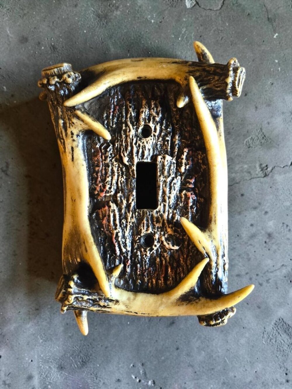 Rustic Antler Light Switch Cover